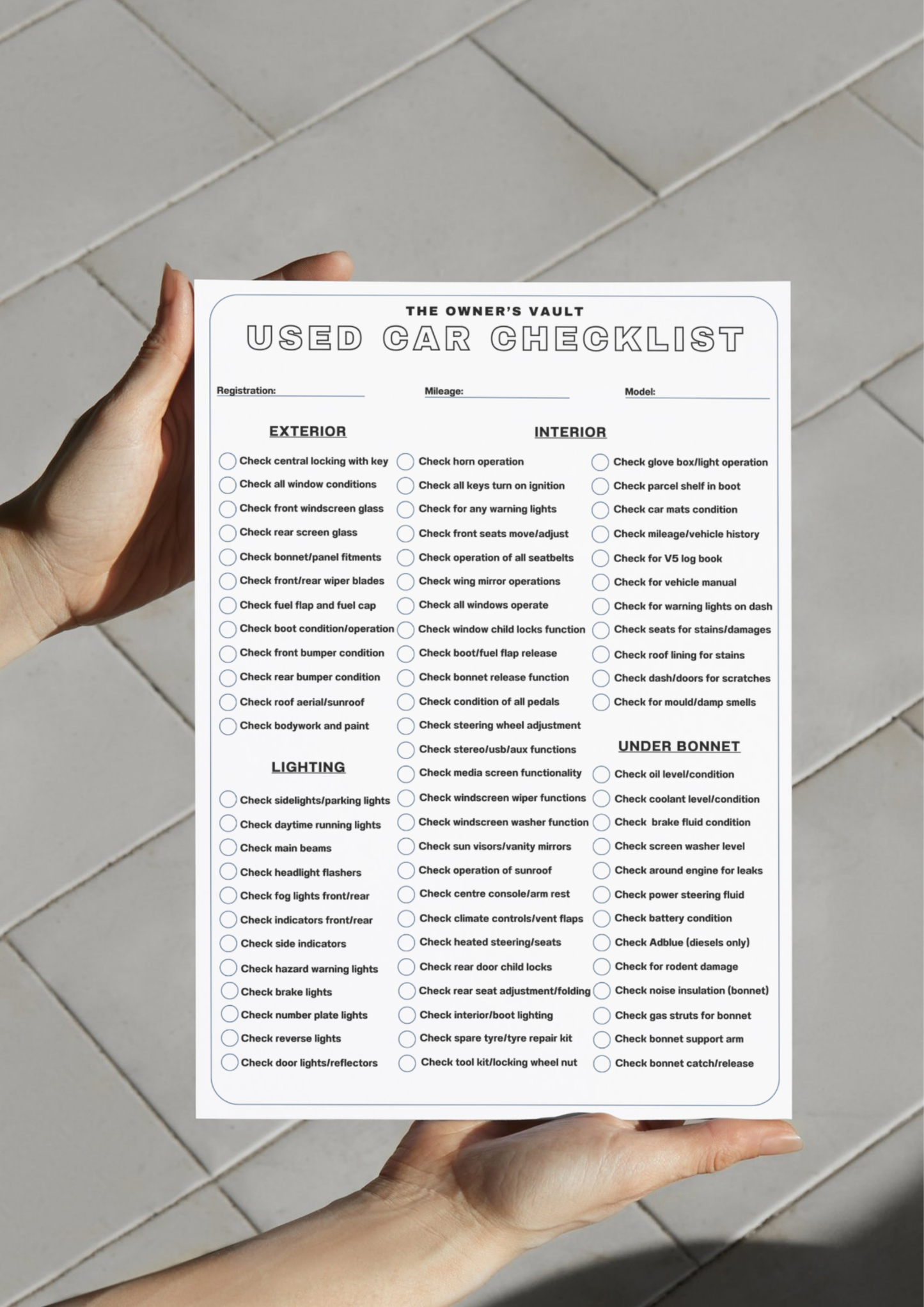 Used Car Checklist